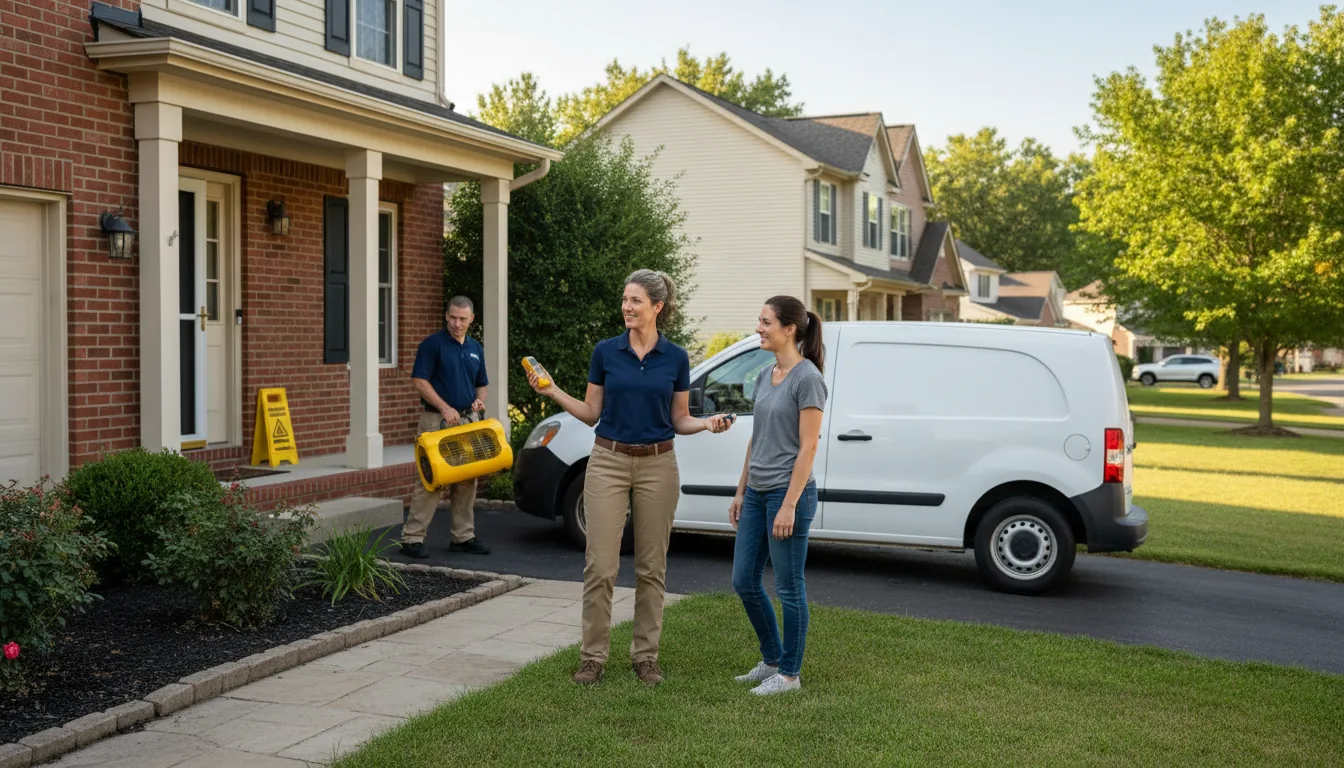 Residential water damage restoration in Oakland, IL